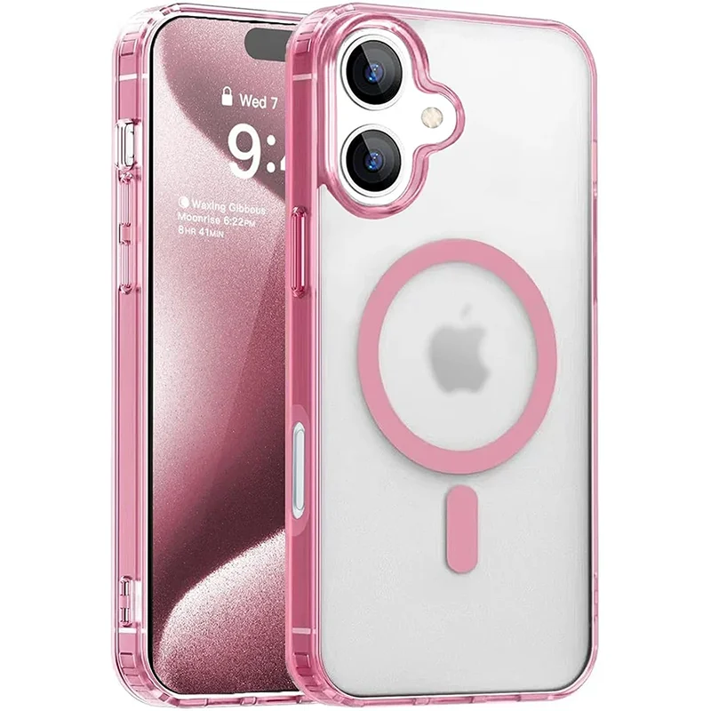 Фото Сильный магнитный гибридный чехол Magsafa ярких цветов для iPhone 16, 15, 14, 13, 12, 11 Pro XS Max Plus Mini X XR, матовый твердый силиконовый чехол №2