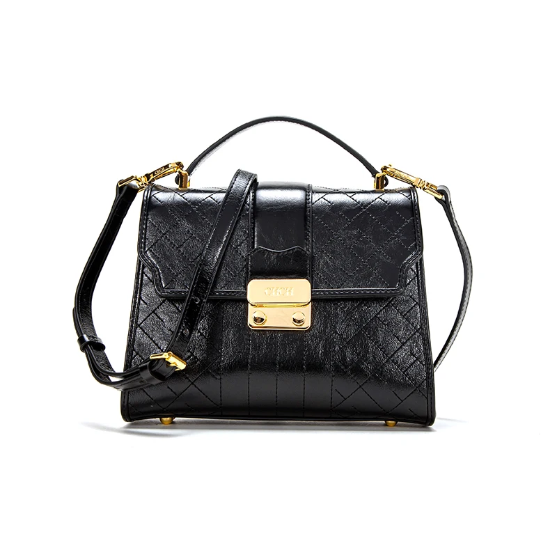 CHCH Genuine Leather Handle Handbags for Women's Brand Designer 2022 Ladies Luxury Shoulder Crossbody Bags Fashion Kelly Purse