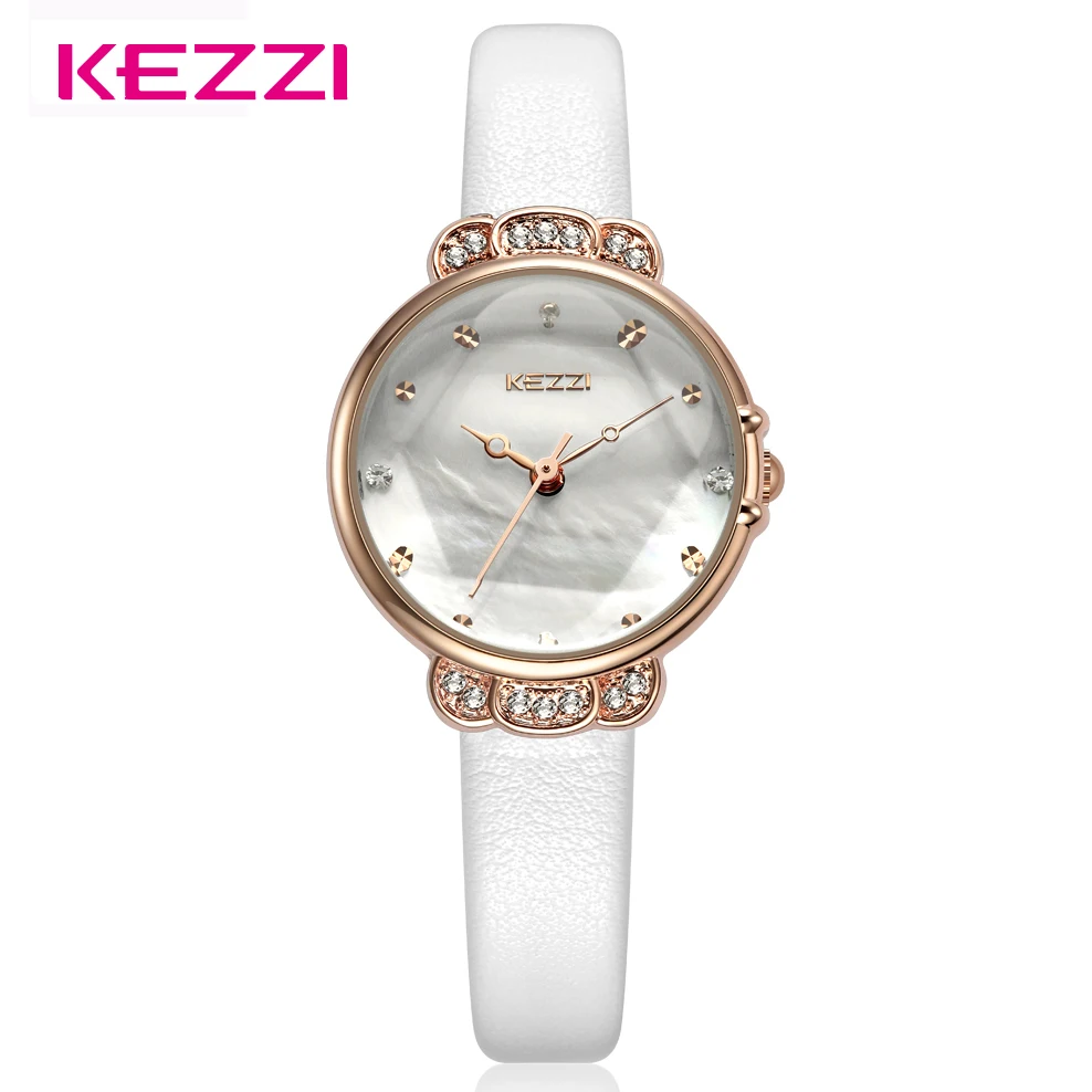 

7224SYD KEZZI Women Dress Wristwatch Quartz Watches Luxury Rhinestone Watch Fashion Waterproof Leather Watch Reloj Mujer