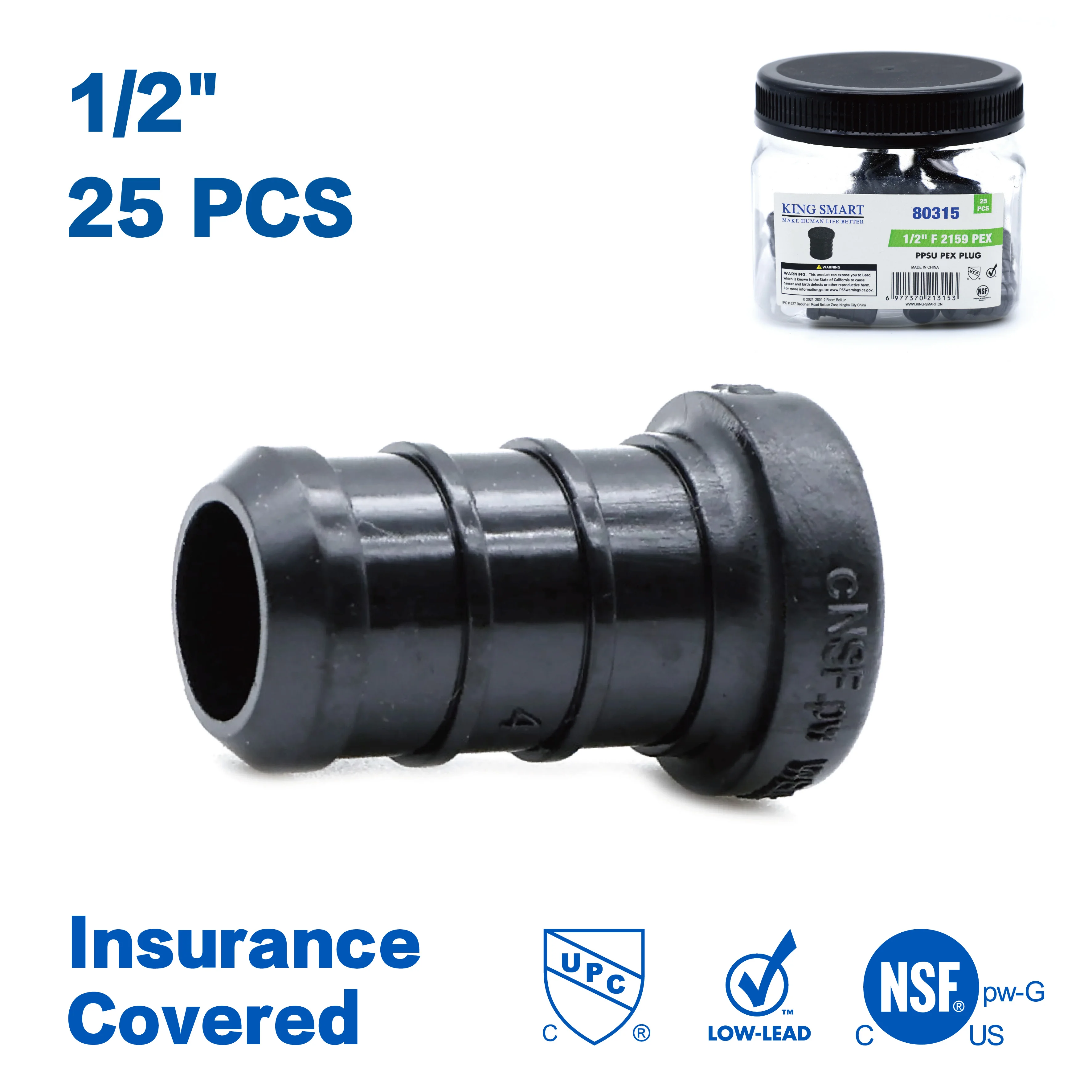 KING SMART Crimp/F2159 PEX 1/2&quot Штекер 25 шт./корпус PPSU 80315