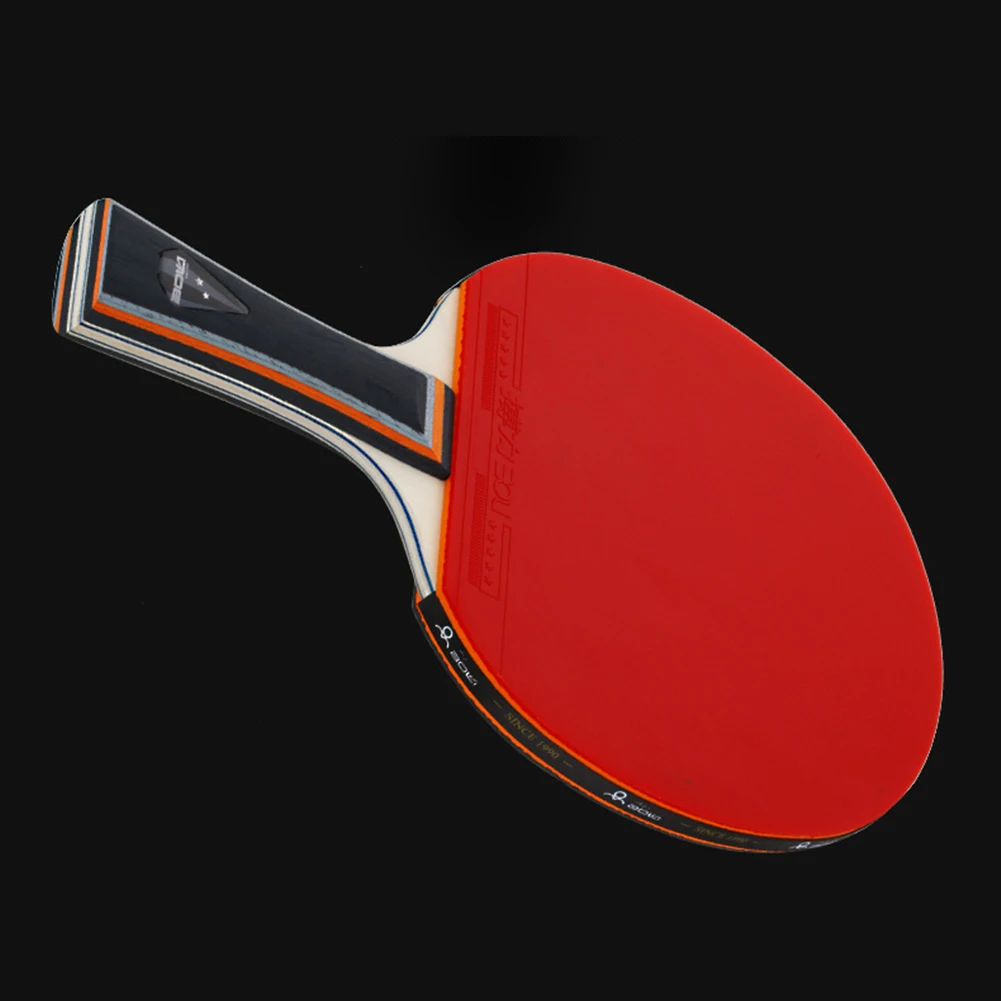 Paddle Table Tennis Racket 2 Star 200g 7 Ply All-round Type Anti-skid Bat Black+Red Ping Pang Strong Spin Control
