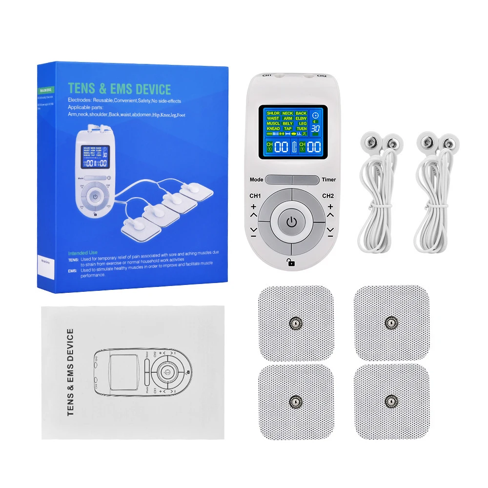 

Tens Unit 12 Modes 4 Electrode Pads EMS Muscle Stimulation for Pain Relief Pulse Massage Adjustable Lightweight LCD Display