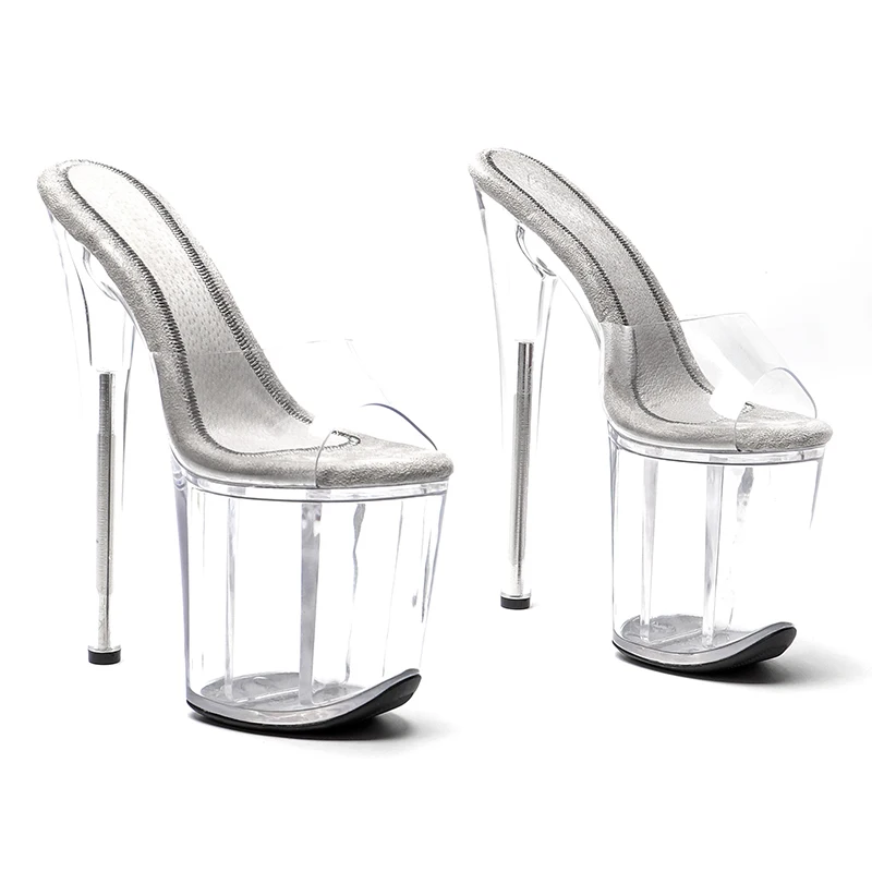 

Leecabe 20cm/8inches transparent Platform shoe Women sexy Sandals High Heels Party Club Stripper Steel Tube Dancing 1L