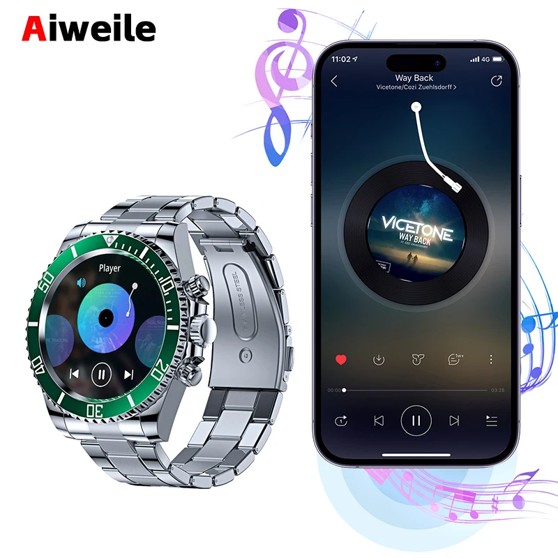 Музыкальный контроллер Смарт-часы для мужчин Aiweile AW12 Высококачественные умные