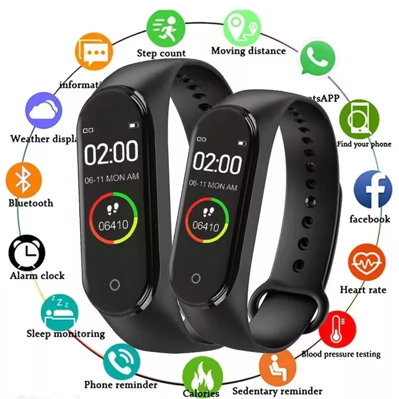 

M4 Smart Band Wristband Blood Pressure/Heart Rate Monitor/Pedometer Sports Bracelet Wristbands Health Fitness Bracelet Dropship