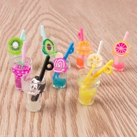 10pcs mix 3d cute resin fruit drink bottle charms for jewelry making earrings pendants necklaces diy keychains accessories