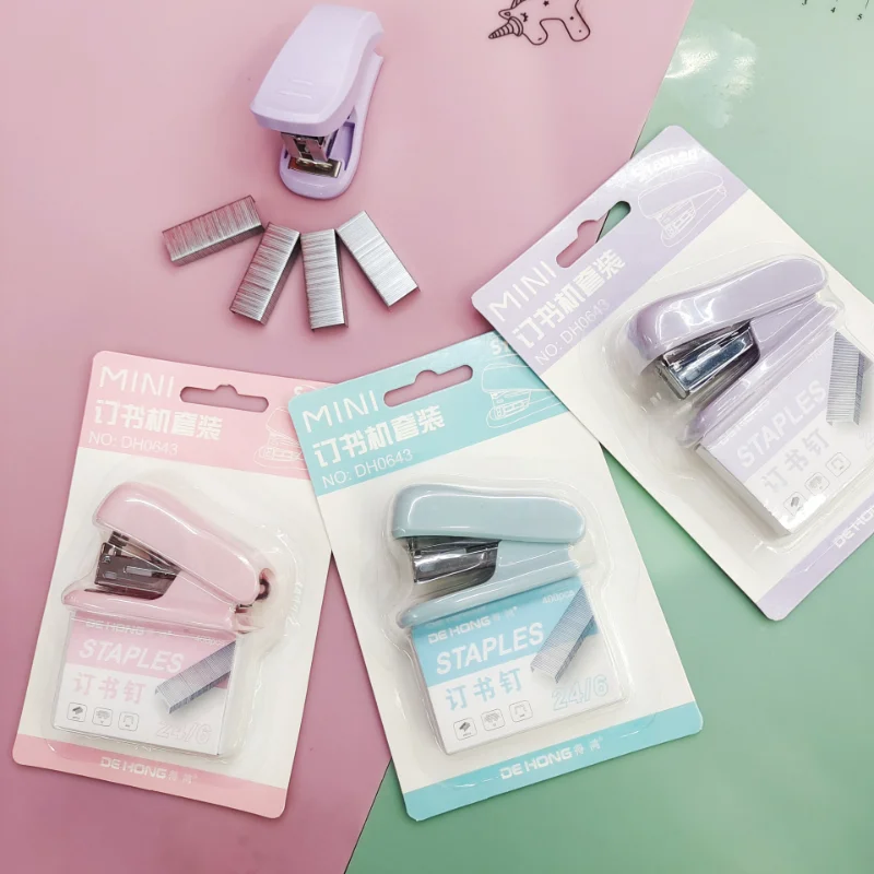 

1pcs Mini Stapler Set Staples Paper Binder Stationery Office Binding Tools School Supplies Kawaii Stationery