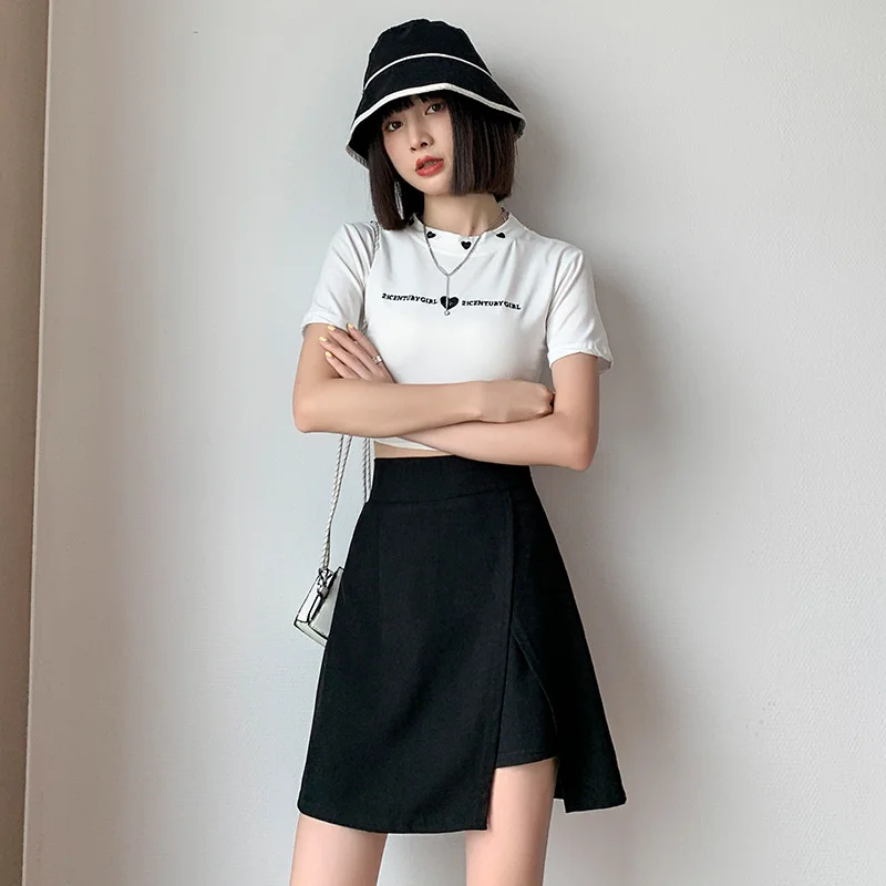 High Waist A Line Skirts Women Solid Split Skirt Korean Fashion Skirt Women Irregular Skirt Women Patchwork Skirts Y2k Clothing