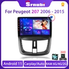 Srnubi Android 11 автомобильный радиоприемник мультимедийный видеоплеер для Peugeot 207 CC 207CC 2006 2007 2008 2009 2010 - 2015 2Din RDS стерео DVD