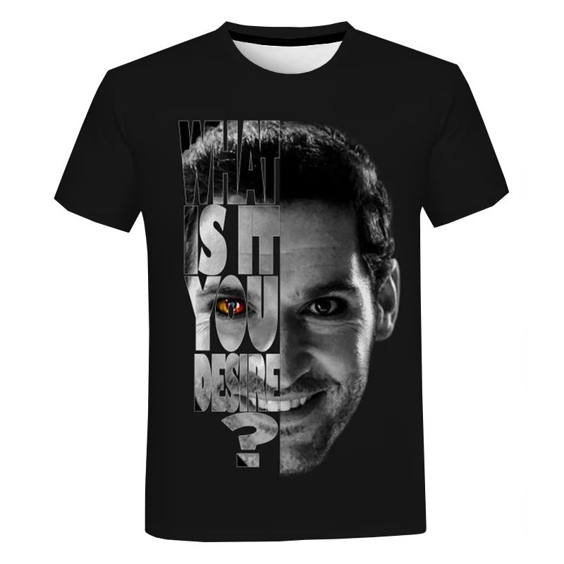 

Lucifer T-shirt Men Women Summer Fashion Casual Short Sleeve 3D Lucifer Printed T-shirt Harajuku Streetwear Plus Size T Shirts