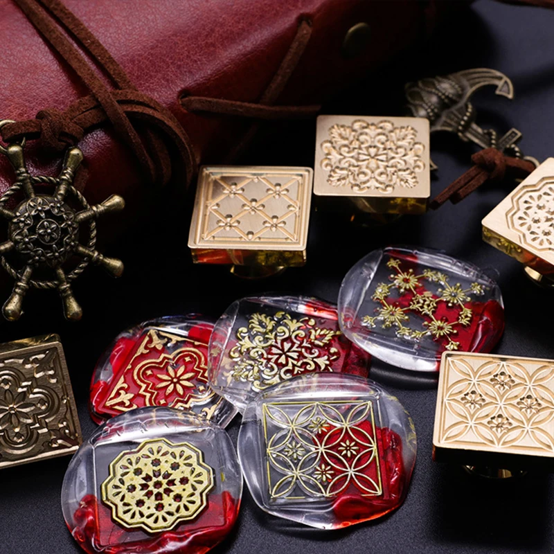 Винтажный квадратный восковой штамп в европейском стиле тисненый 3D для