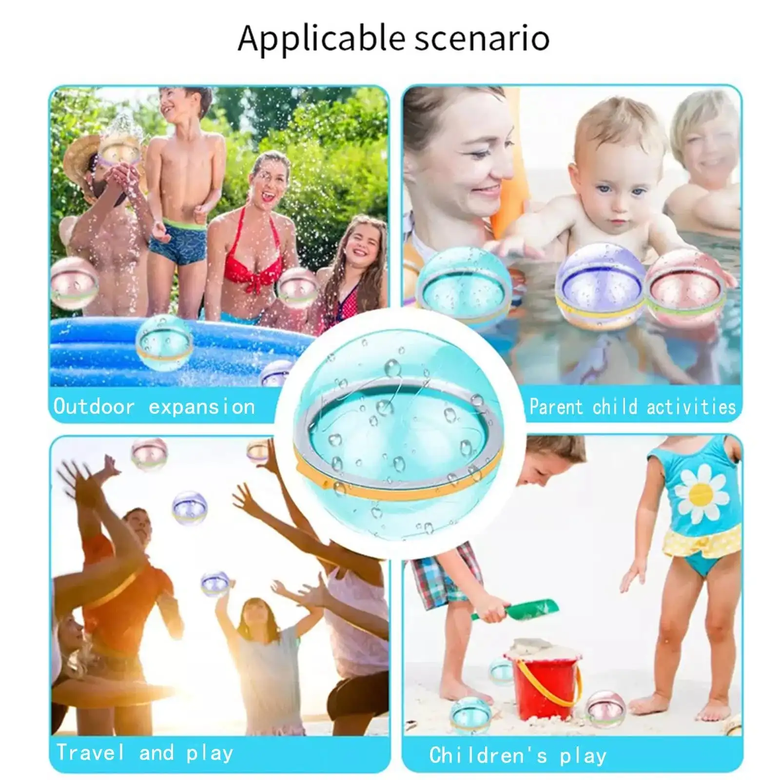 

Reusable Bomb Water Balloons Quick Filling Self Sealing Waterfall Ball Summer Outdoor Pool Toy for Kids & Adults Water Games