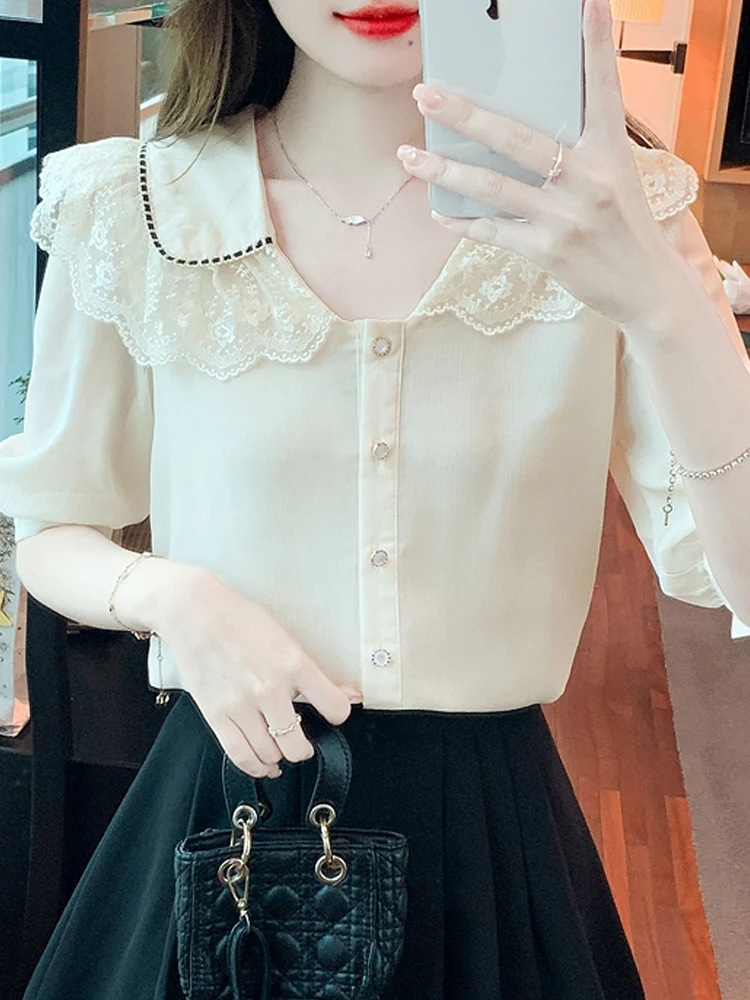 Летняя женская блузка с коротким рукавом модные женские блузки 2024 летняя