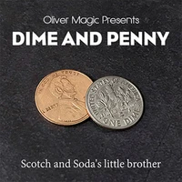 dime and penny by oliver magic gimmick close up magic tricks illusions magic props coins vanish appear stage magie magician fun