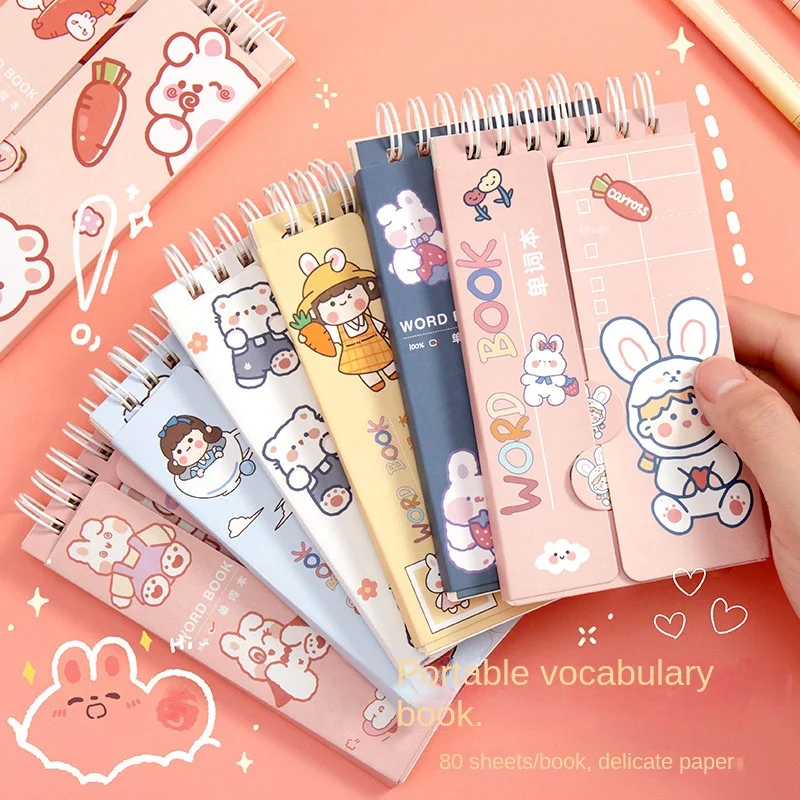 

Mini Cute Portable Word Coil Pocket Notepad Thickened 80 Pages Notebook