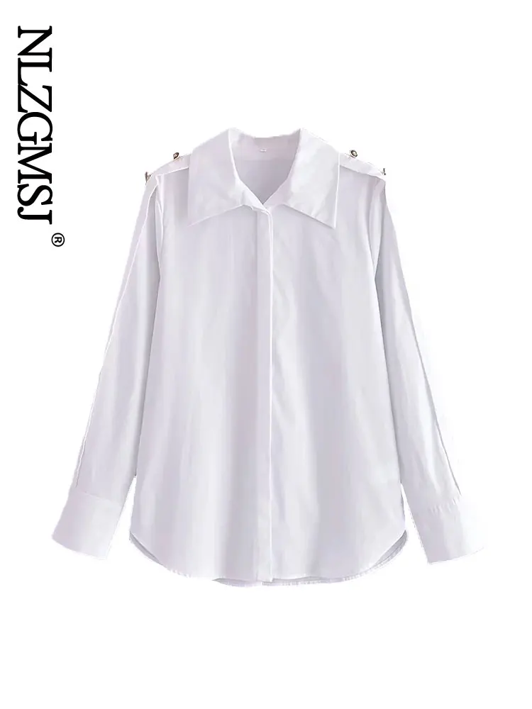 

Белая весенне-осенняя рубашка Nlzgmsj 2022, женские рубашки с длинным рукавом, женские рубашки на пуговицах, блузки и рубашки для женщин
