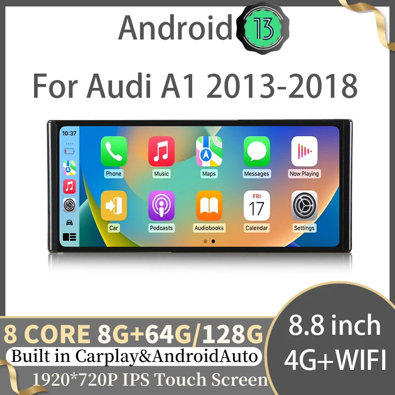 

8.8inch Android13 AUTO Apple Carplay Radio For Audi A1 2013-2018 Car Multimedia Video Players GPS Navigation Head Unit 4G WIFI