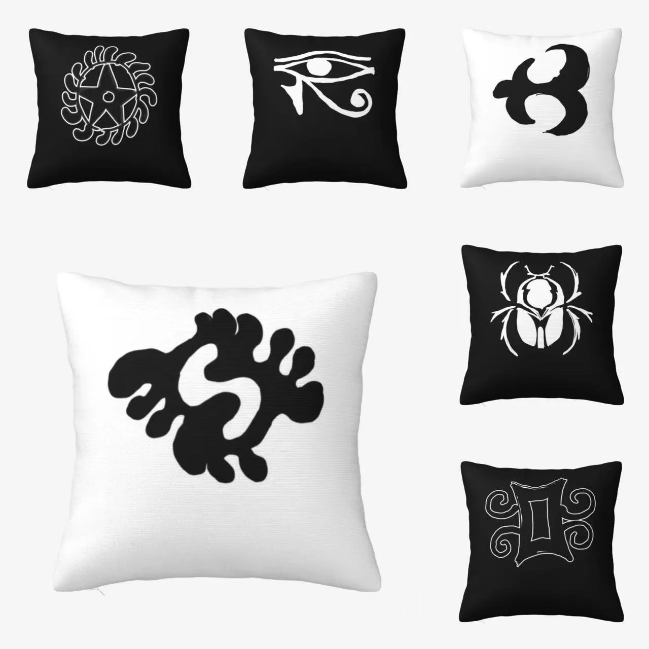 

Egypt Ancient Symbol Shen Square Pillowcase Polyester Pillow Cover Velvet Cushion Decorative Comfort Throw Pillow For Home Sofa