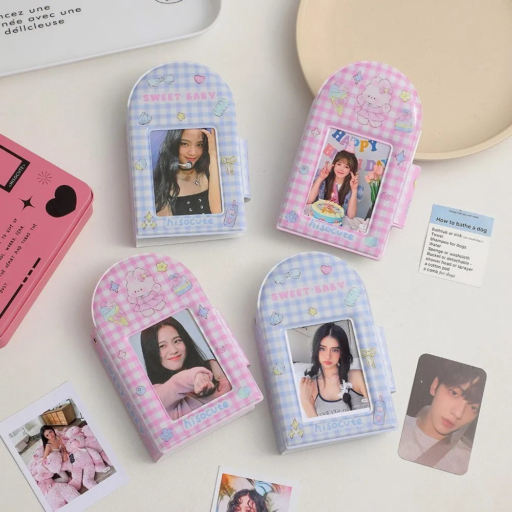 

Симпатичный мультяшный сетчатый Кролик 3 дюйма фотоальбом Фотокарточка альбом фотодержатель креативные канцелярские принадлежности