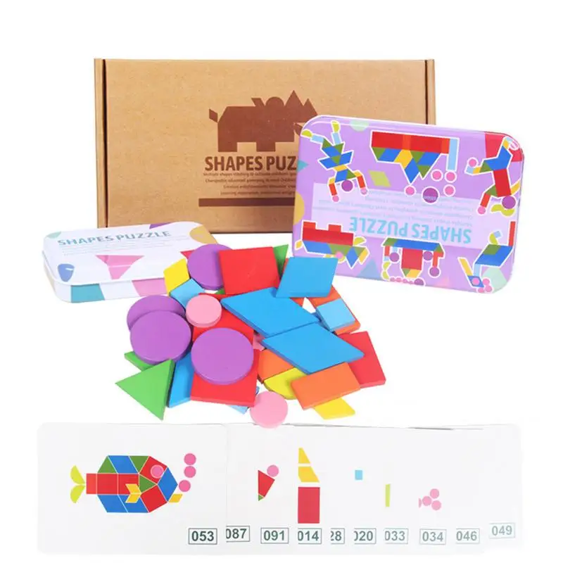 

Wooden Pattern Blocks Animal Wooden Pattern Block Jigsaw Puzzle Sorting And Stacking Games Kids Educational Toys For Montessori