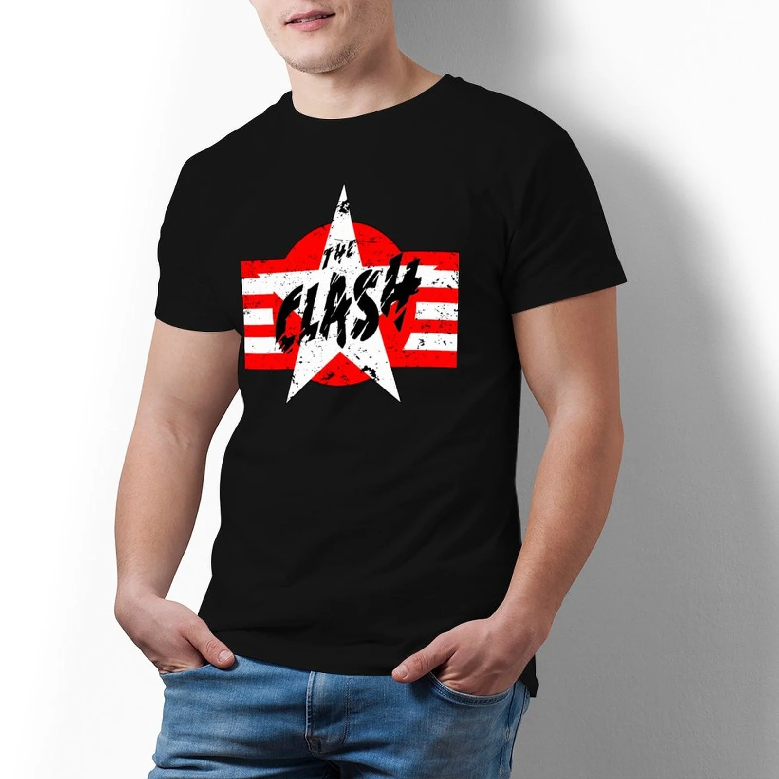 

Band Clash T Shirt Rock Short Sleeves Casual T-Shirt Graphic Cotton Tshirt Man