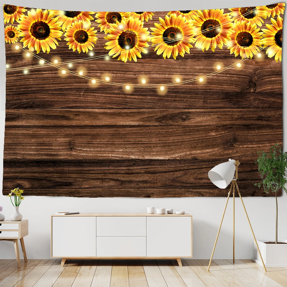 Настенный гобелен с растениями на деревянной доске настенный Подвесной Гобелен