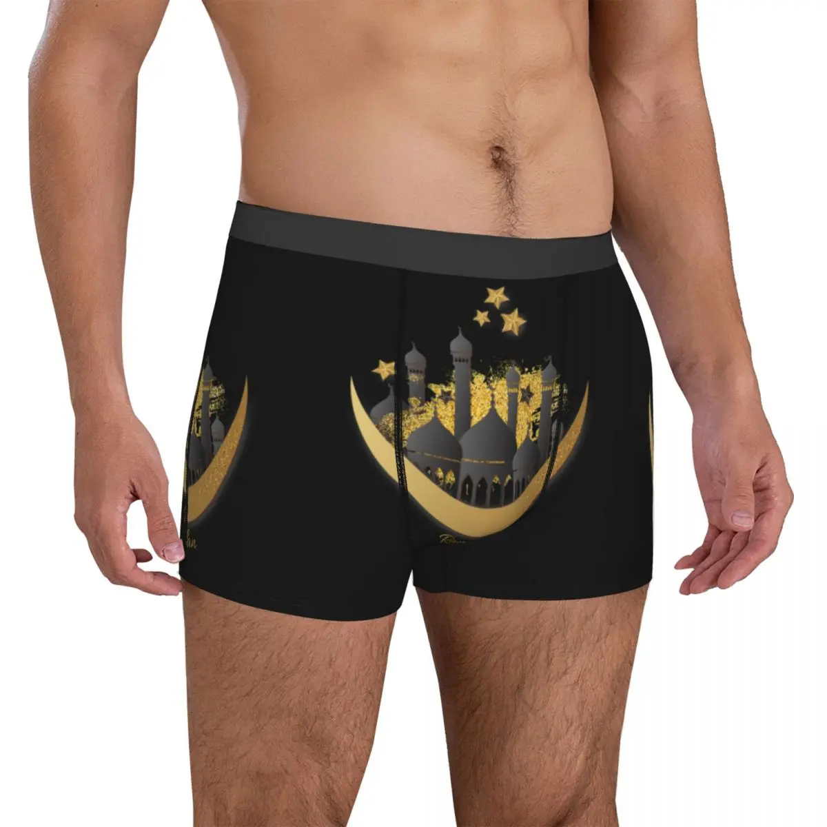 

Ramadan Kareem Underwear Celebration Of Holy Month Men Underpants Customs Stretch Boxer Shorts High Quality Boxer Brief Big Size