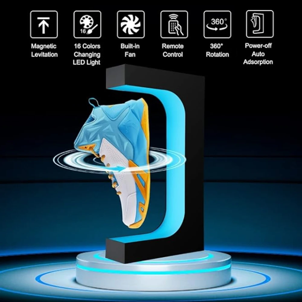 

Floating Shoe Display Stand with LED Light for Shoes Boutique Shop Retail Store Magnetic Levitation Floating Shoe Display Stand