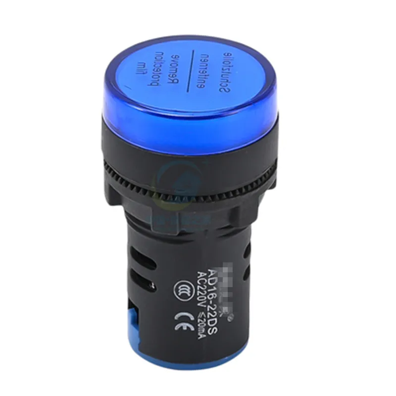 

10pcs 6V12V/24V/36V/48V/110V/220V/380V 16mm Blue LED Power Indicator Signal Light