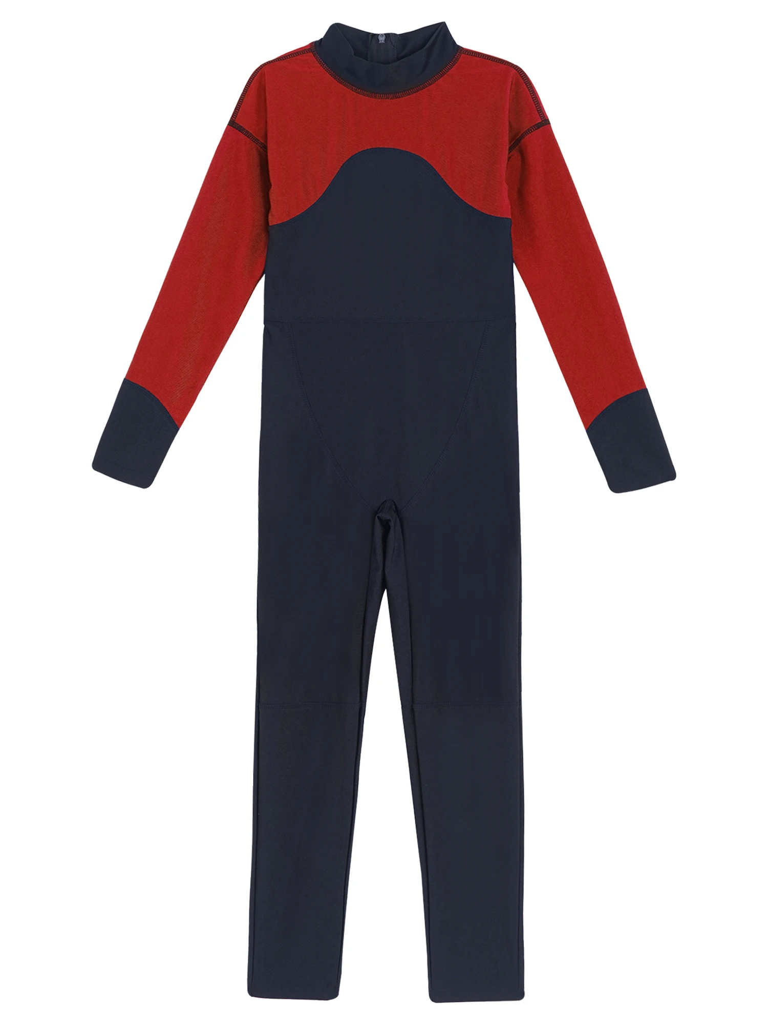 Детский слитный купальник на молнии спереди с длинным рукавом и ложным