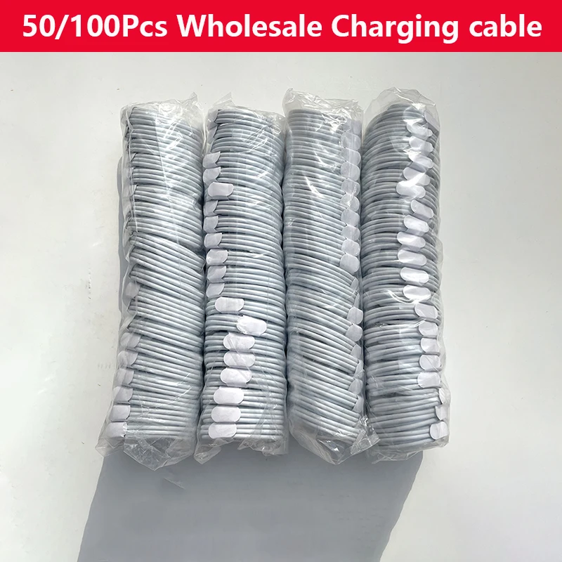 

50/100 шт., USB-кабель для зарядки iPhone 14 ProMax 13 12 11 XsMax 8Plus