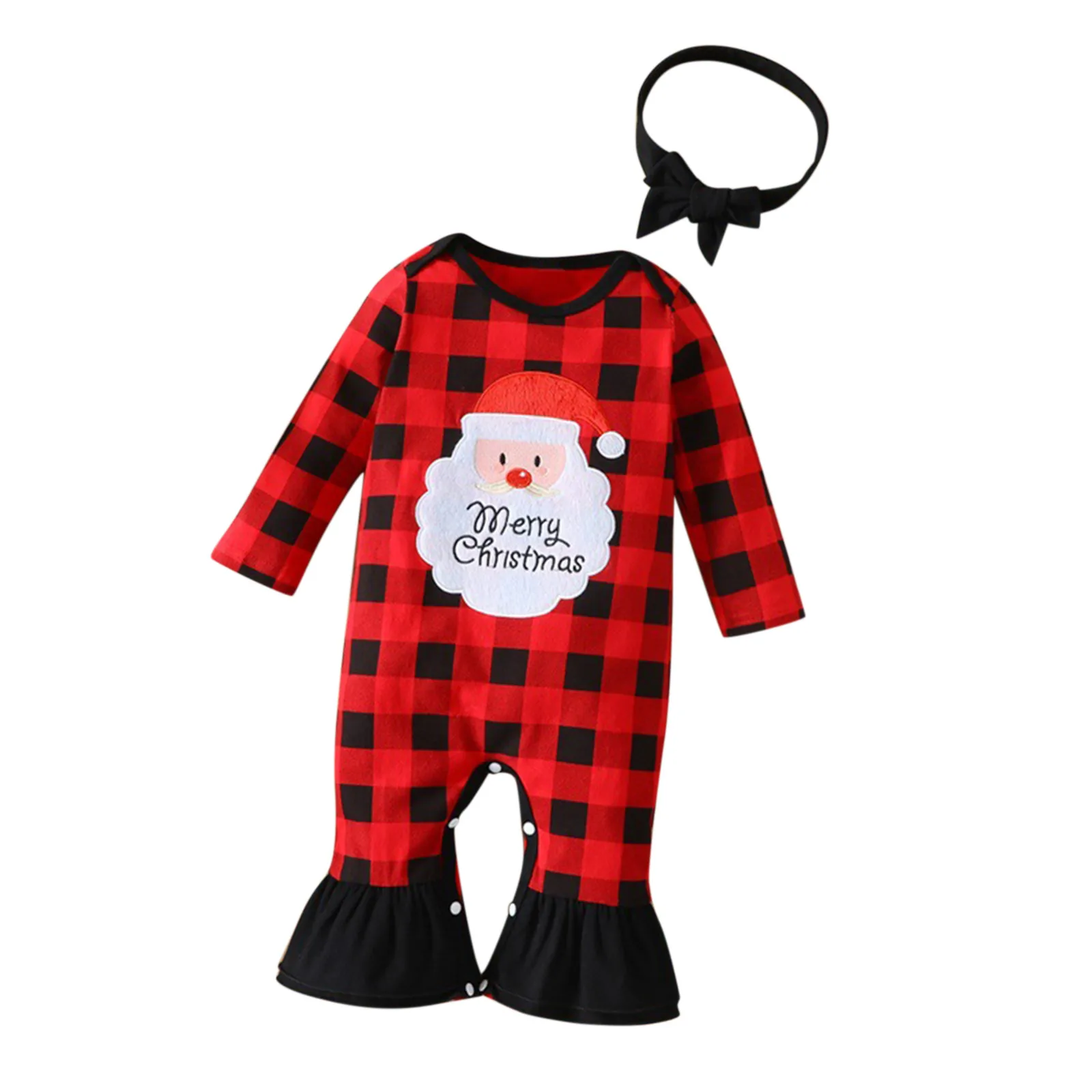 

Autumn And Winter Baby Boys Girls Romper Suit Christmas Long Sleeve Plaid Boutique Baby Girl Clothes Infant Dresses 0-3 Months