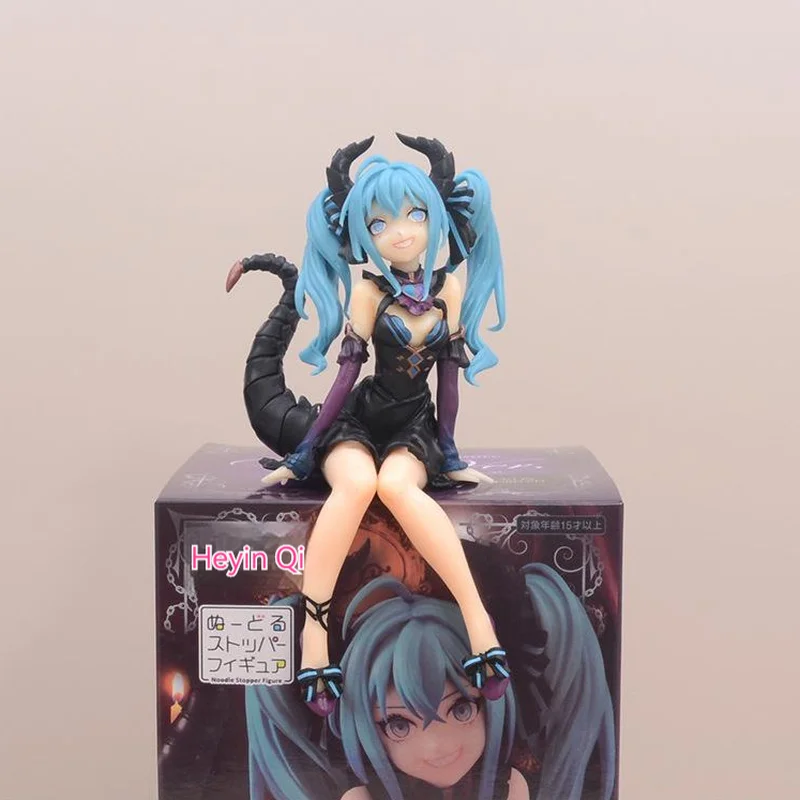 

15cm Virtual Animation Hatsune Miku Pvc Character Model Toys Little Devil Doll Sitting And Decorating Table Doll Action Figures