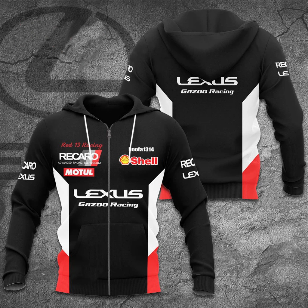 

2023 New Lexus Hoodie F1 Formula 1 Top Fashion Spring and Autumn Boys and Girls Outdoor Extreme Sports Zipper