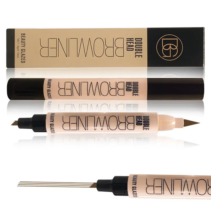 

2 In 1 Eyebrow Pencil Eyebrow Pencil Microblading Pen Waterproof Longwear Double-ended Makeup Stamps Eyeliner Pencil