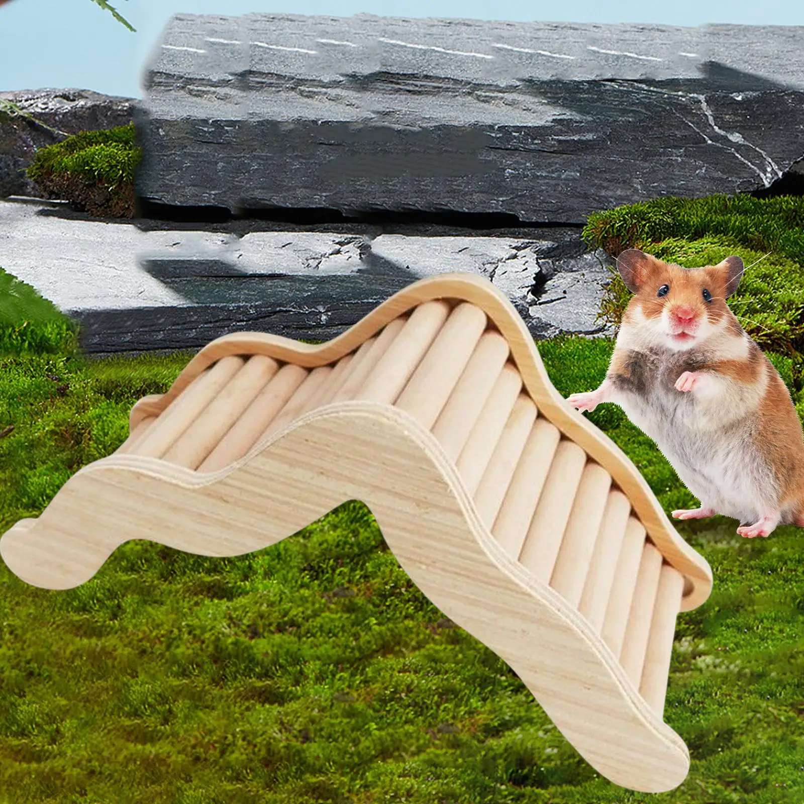 

Hamster Bridge Wooden Cage Accessories Exercise Toy Hamster Ladder Toys for Parrots Small Ainmals Cockatoo Parakeet Climbing