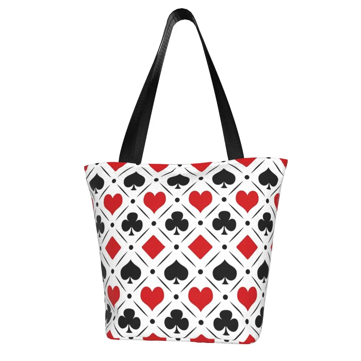 

Poker Symbols Shopping Bag Playing Card Suits Bulk Aesthetic Handbag Cloth Outdoor Female Bags