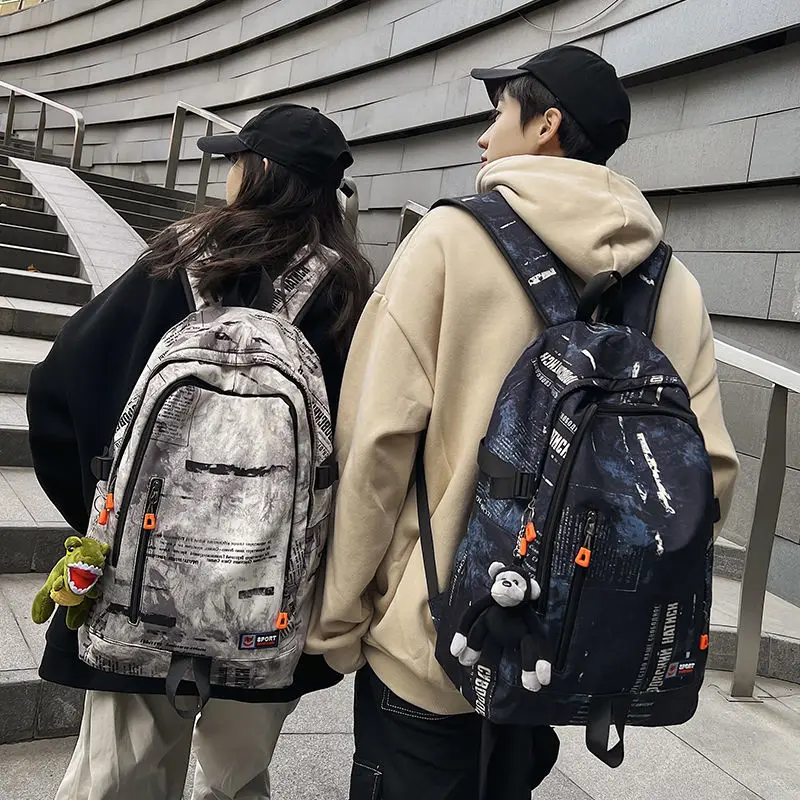 

Qyahlybz ins travel backpack men's college students commuter leisure fashion brand backpack female junior high school bags