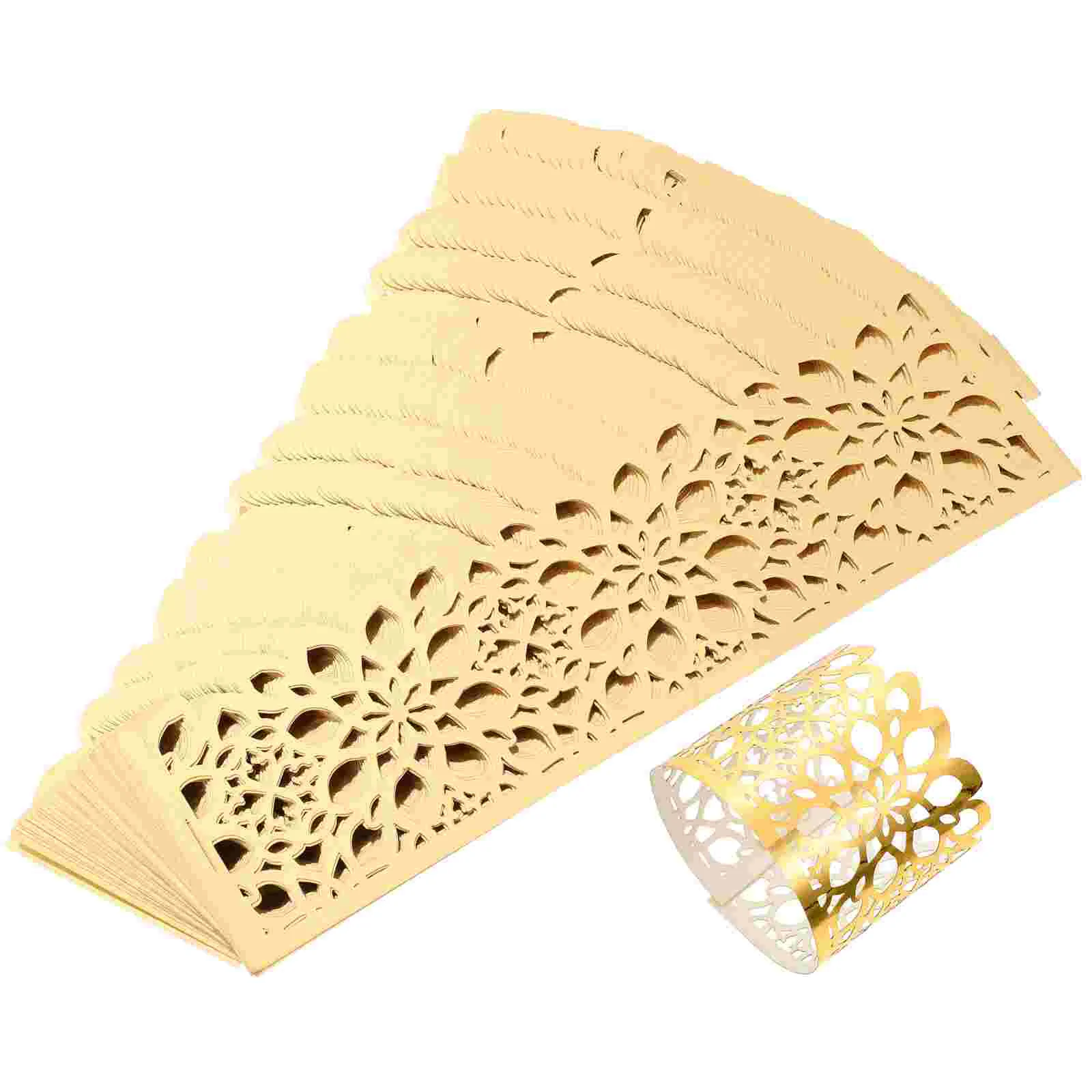 

Napkin Ring Serviette Buckle Table Rings Gold Paper Numbers 30 Decorative Wedding Holder Christmas Party Hotel Compact Chic