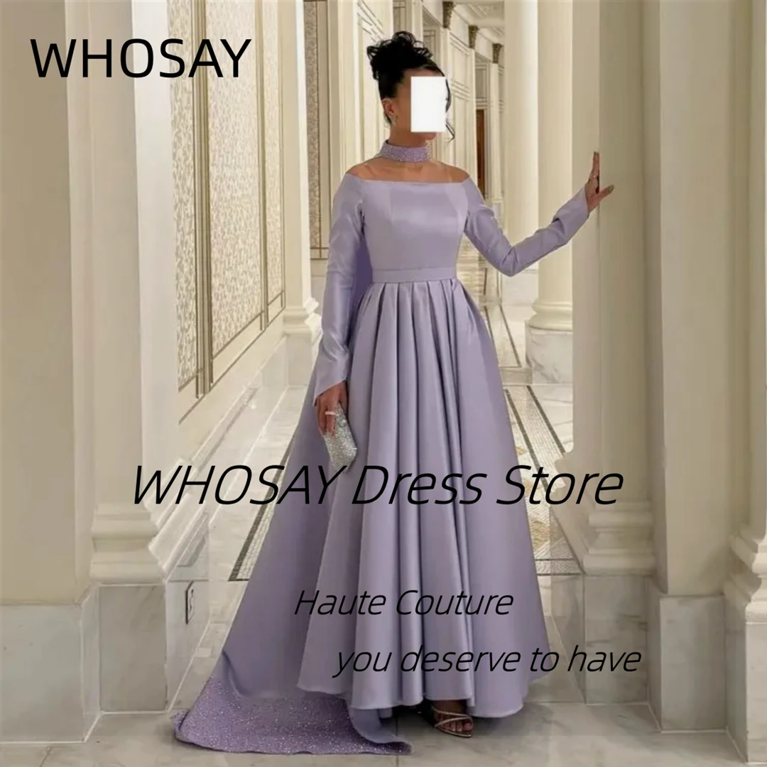 WHOSAY Элегантные вечерние платья с вырезом лодочкой для женщин в Саудовской Аравии