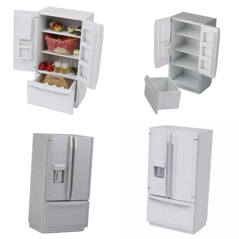 

1:12 миниатюрная мебель для кукольного домика на холодильник, Детская кухня, игрушки для ролевых игр
