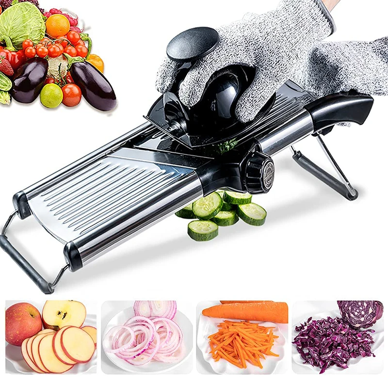 

304 Stainless Steel Mandoline Professional Vegetable Slicer Adjustable Cutter Vegetable Grater with Blades Kitchen Accessories
