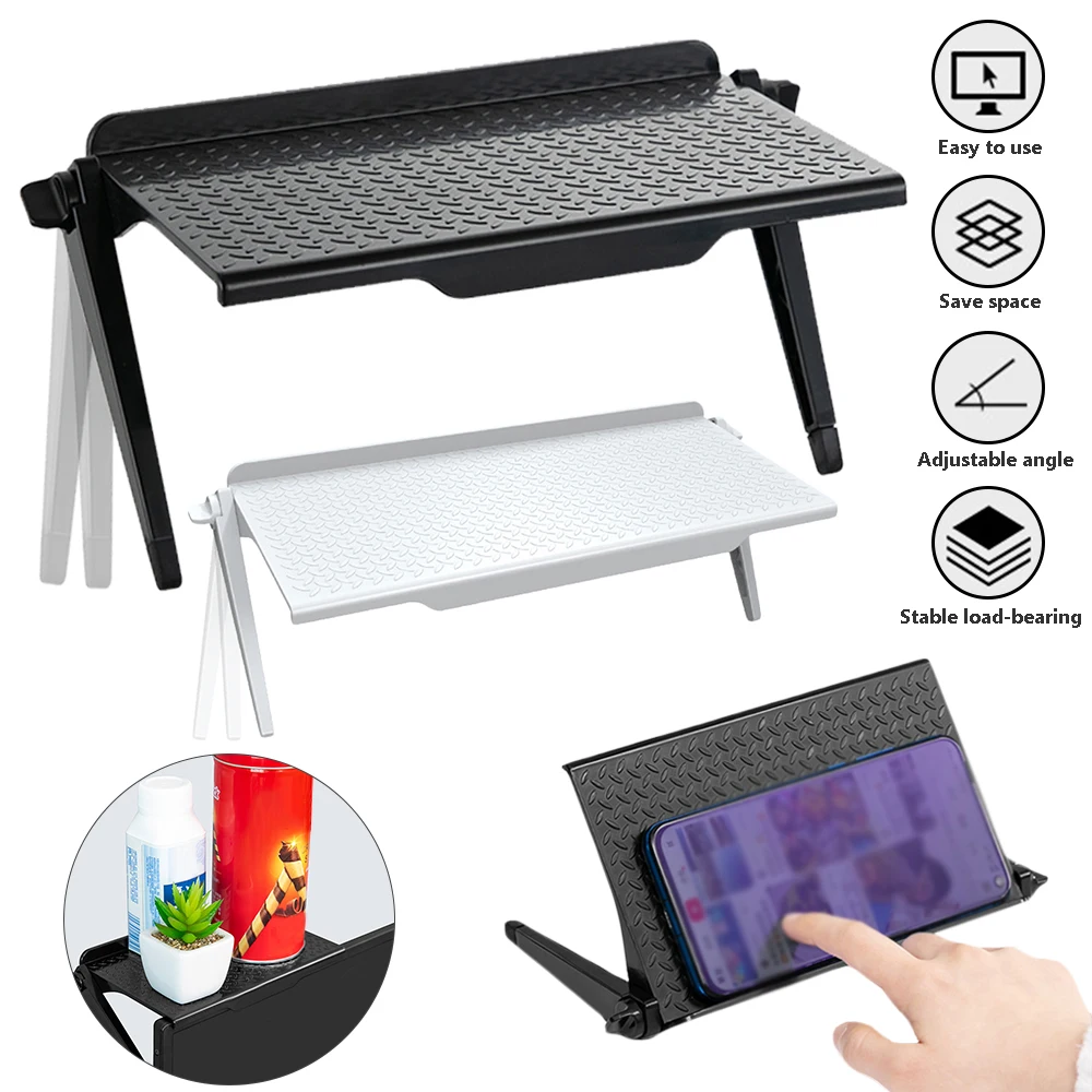 

Rack TV Monitor Organizer Screen Top Storage Shelf Holder Practical Home Storage Computer Office Multi-functional Organizer