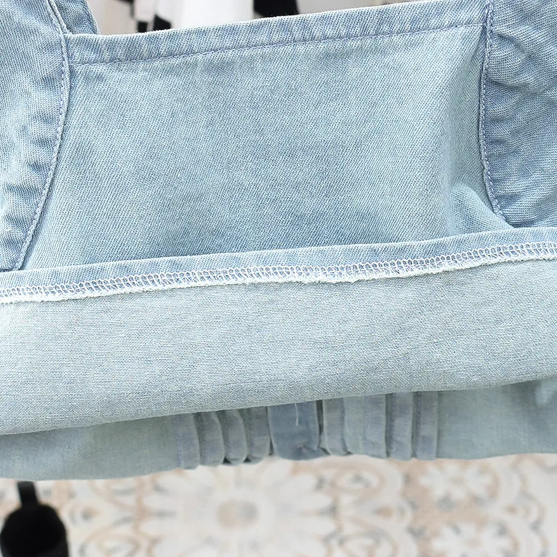 Детский джинсовый топ без рукавов и джинсовые брюки на возраст от 1 до 5 лет