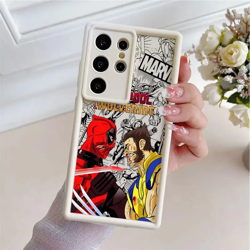 Ударопрочный чехол для телефона с аниме Marvel Дэдпул и Росомаха Samsung Galaxy S23 S24 Ultra S22
