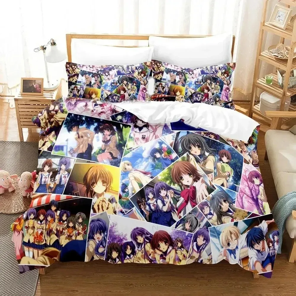 Комплект постельного белья с 3D принтом в стиле аниме CLANNAD пододеяльник наволочка