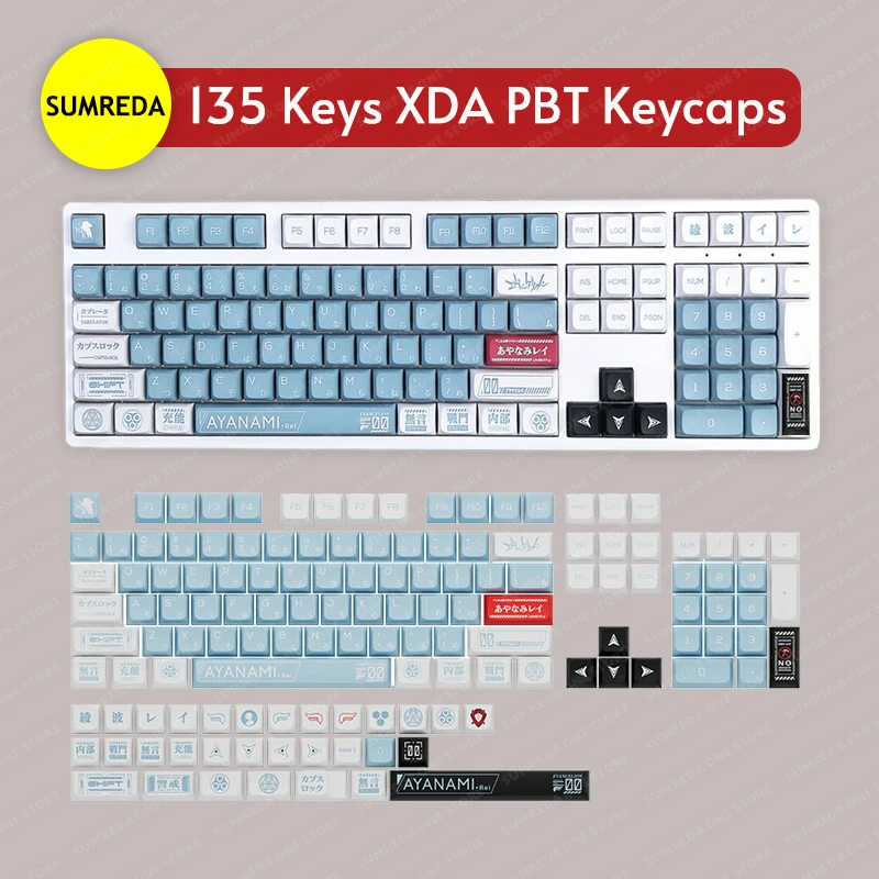 

XDA Keycaps PBT Dye Sub Keycap EVA00 Theme For Cherry Mx Switch TTC Gold Pink Switch Mechanical Keyboard 116 Keys Japanese DIY