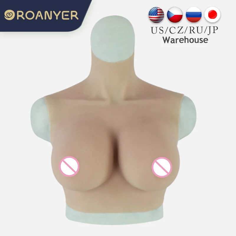 

Roanyer Silicone F Cup Fake Boobs Realistic Silicone Breast Forms For Crossdresser Drag Queen Sissy Tits Woman Chest Pussy Male