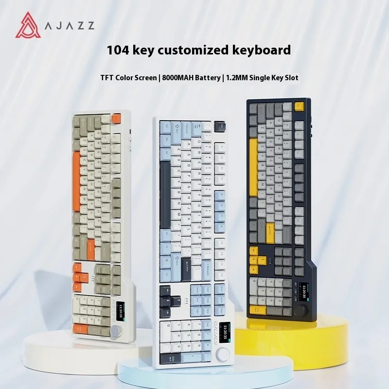 AJAZZ AK35i V3 Механическая клавиатура Трехрежимный TFT-экран Прокладка Структура