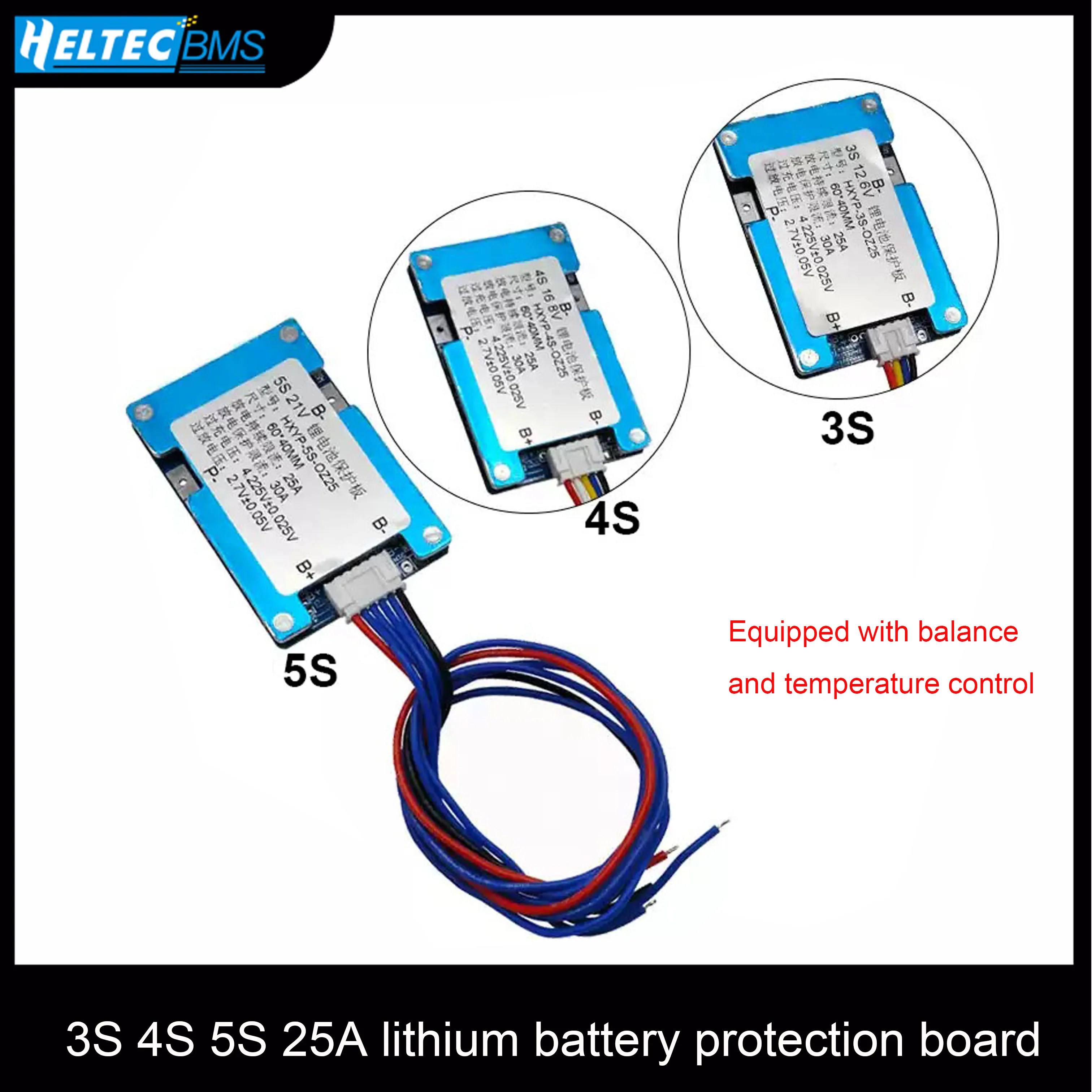 Фото Плата защиты литиевых аккумуляторов 18650 3S 4S 5S 25A BMS с балансировкой 12.6V 16.8V 21V и радиатором №2